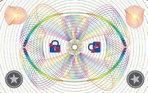 Datacard 509065-002. Ламинационное покрытие DuraShield с голограммой  OptiGram Geometric Curves