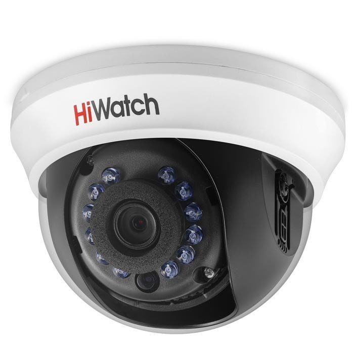 HiWatch DS-T101 (2.8 mm). 1Мп внутренняя купольная HD-TVI камера с ИК-подсветкой до 20м