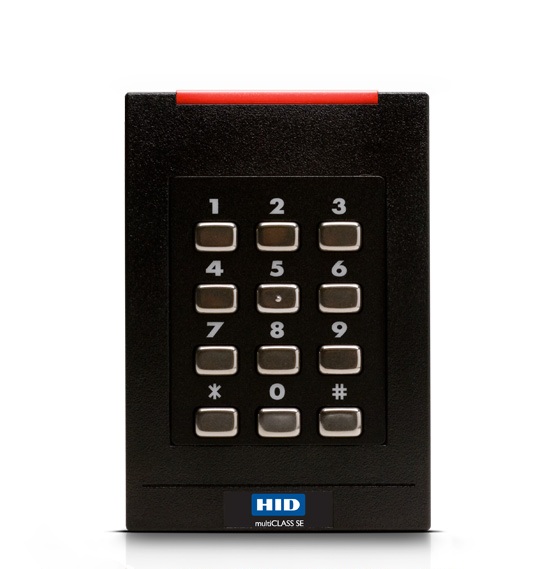 HID 921NMP. Компактный MOBILE-ENABLED считыватель iCLASS SE RK40 c клавиатурой для проекта HID Mobile Access (OrgIDxxxx/MOBxxxx) (SIO+iCLASS+MA+OSDP+Bluetooth