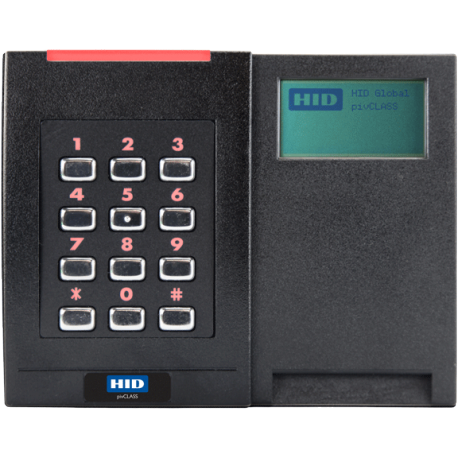 HID 928NSNTEK200TG. Биометрический считыватель отпечатка пальца iCLASS SE RKLB40 с клавиатурой и ЖК-экраном (только Seos)