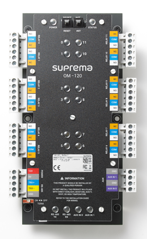 Suprema OM-120. Внешний релейный модуль на 2 входа/12 выходов OM-120